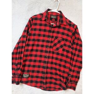 Vermont Flannel Shirt Mens Medium Buffalo Plaid Red Black Outdoor Work Hunting M